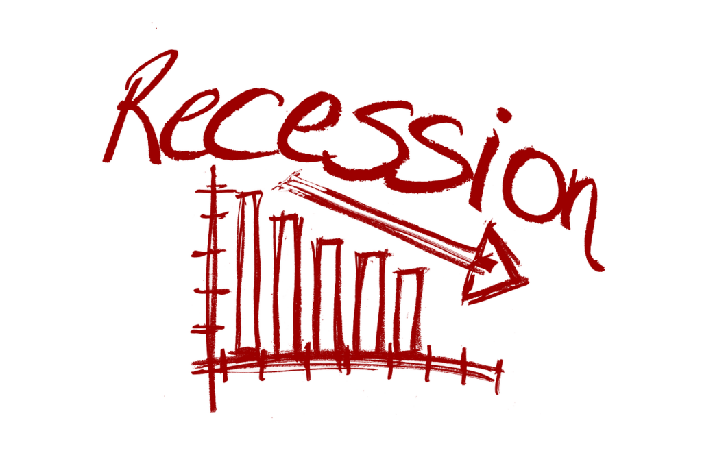 how to protect your financial plan during a recession illustrated with falling chart