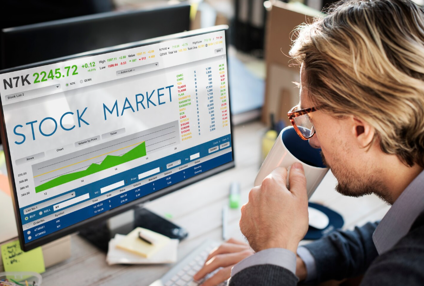 index funds vs individual stocks investing displayed on stock market screen